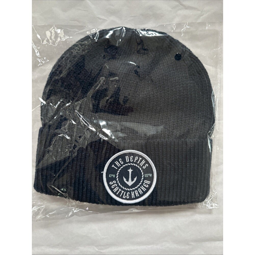 New Seattle Kraken Knit Beanie Navy Blue The Depths Season Ticket Holder NHL